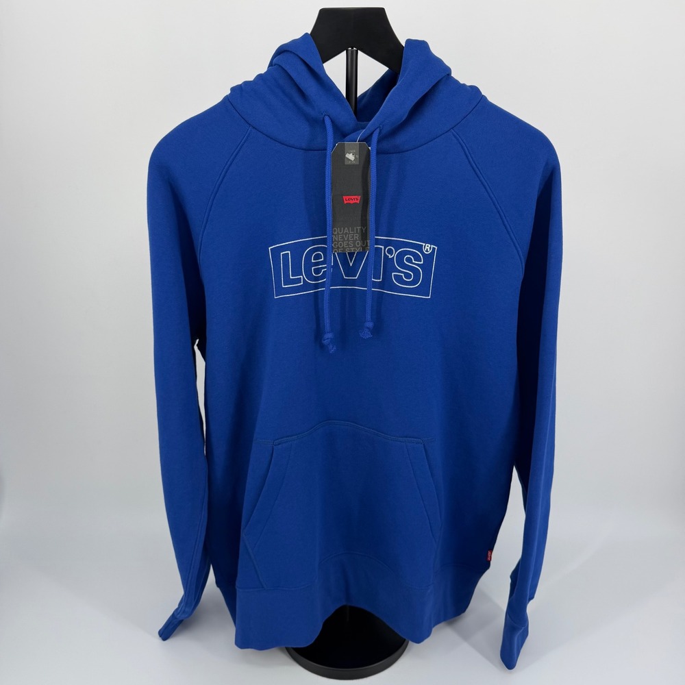 Levi's Hoodie Womens Medium Blue NEW Graphic Logo Pullover Sweatshirt